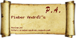 Pieber András névjegykártya